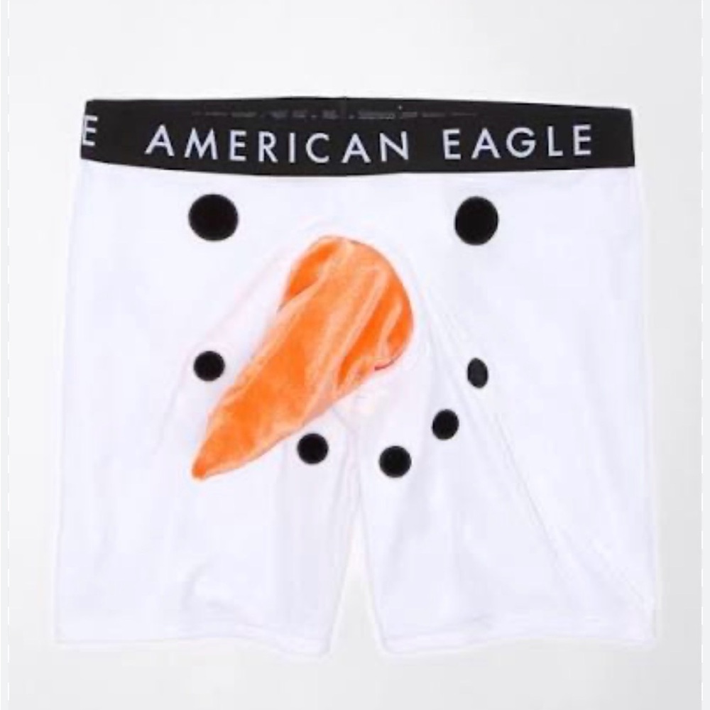 American Eagle Outfitters White and Orange Boxer Briefs